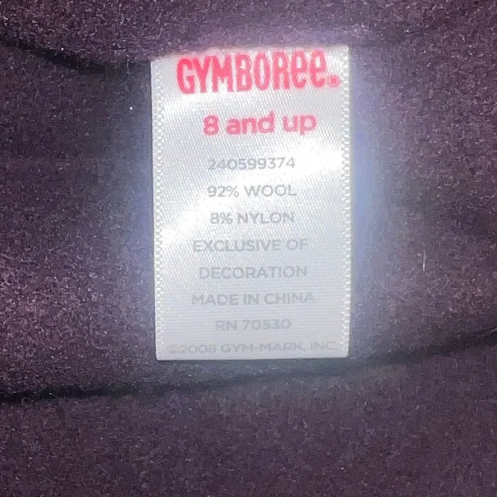Gymboree Purple Beret All About Buttons Wool Blend Hat Sz 8 & Up EUC